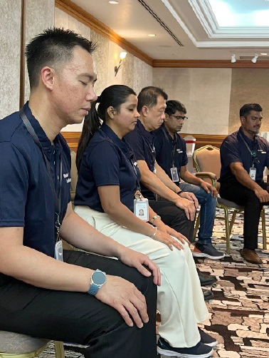 Participants are doing a Values Based Imaginary Exercise